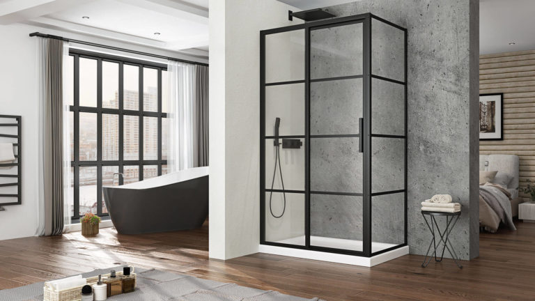 aquael-glass-shower-door-s25-re01-black-with-grid